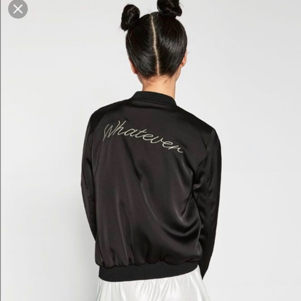 Zara satin bomber jacket